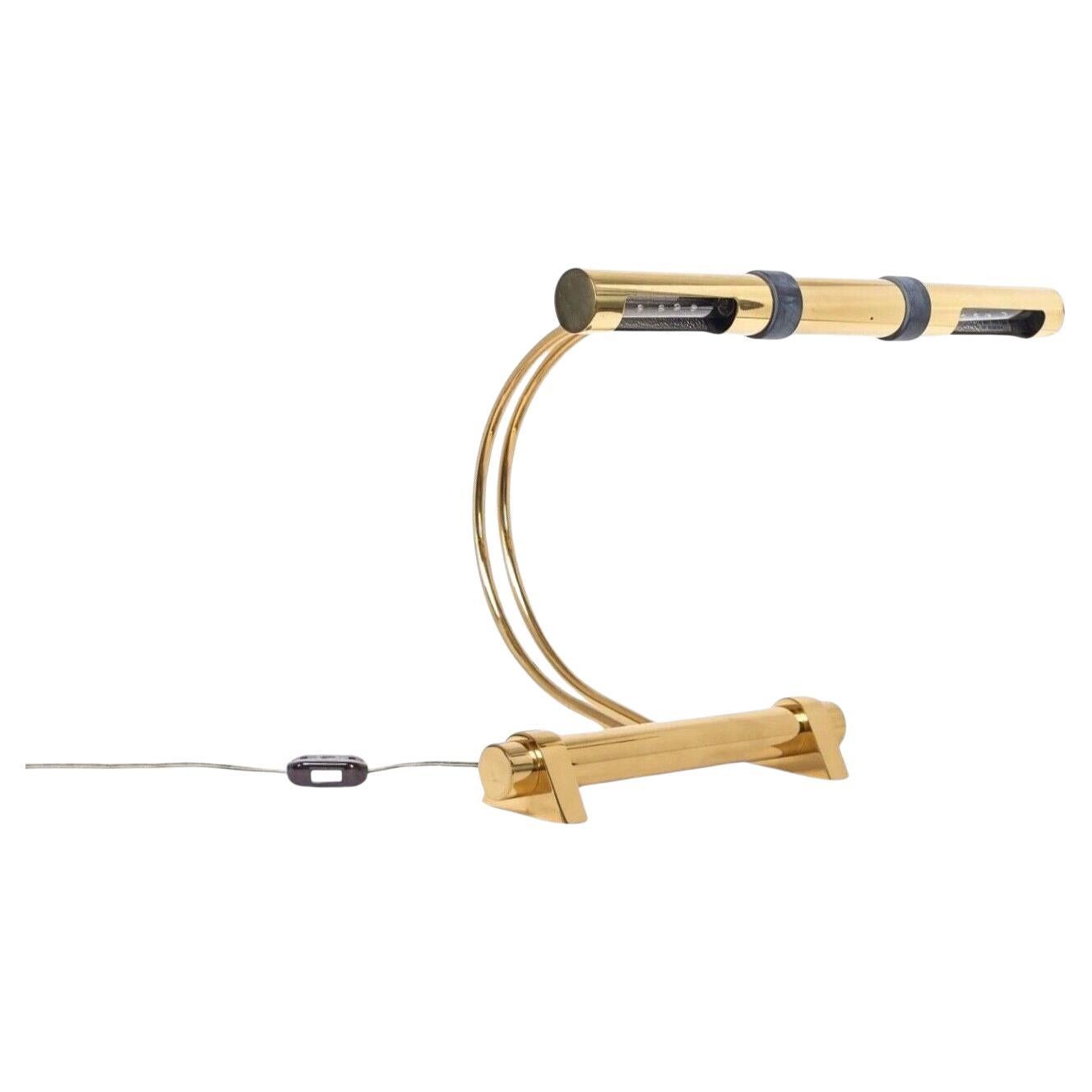 Vintage Tubular Brass Table Lamp by Casella Lighting, 1970s For Sale