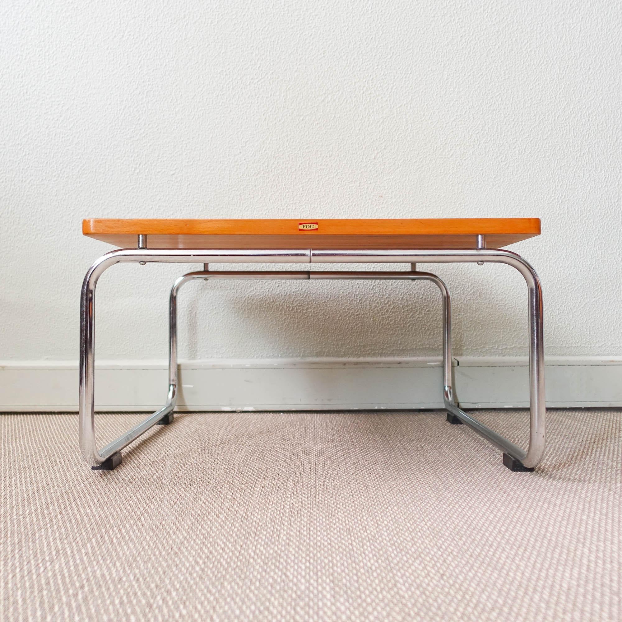 Mid-Century Modern Vintage Tubular Coffee Table by FOC, 1970's For Sale