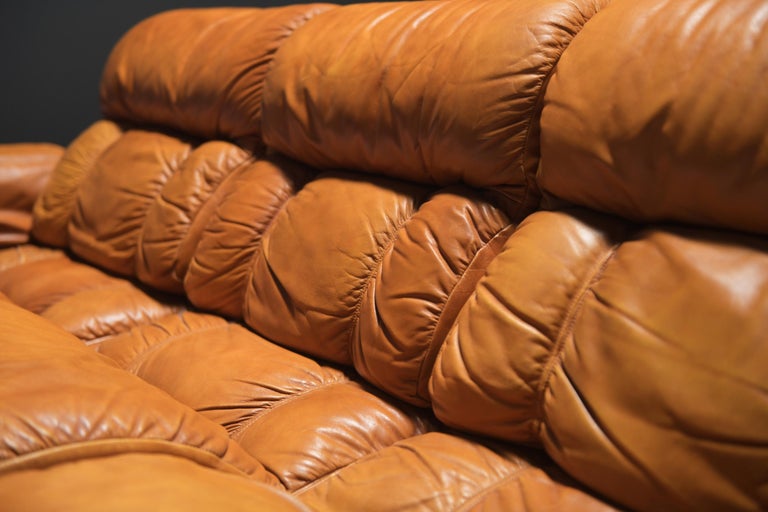 Canapé 3 Places Mariani Tucroma, Cuir Marron, Design Guido Faleschini, 200 Cm