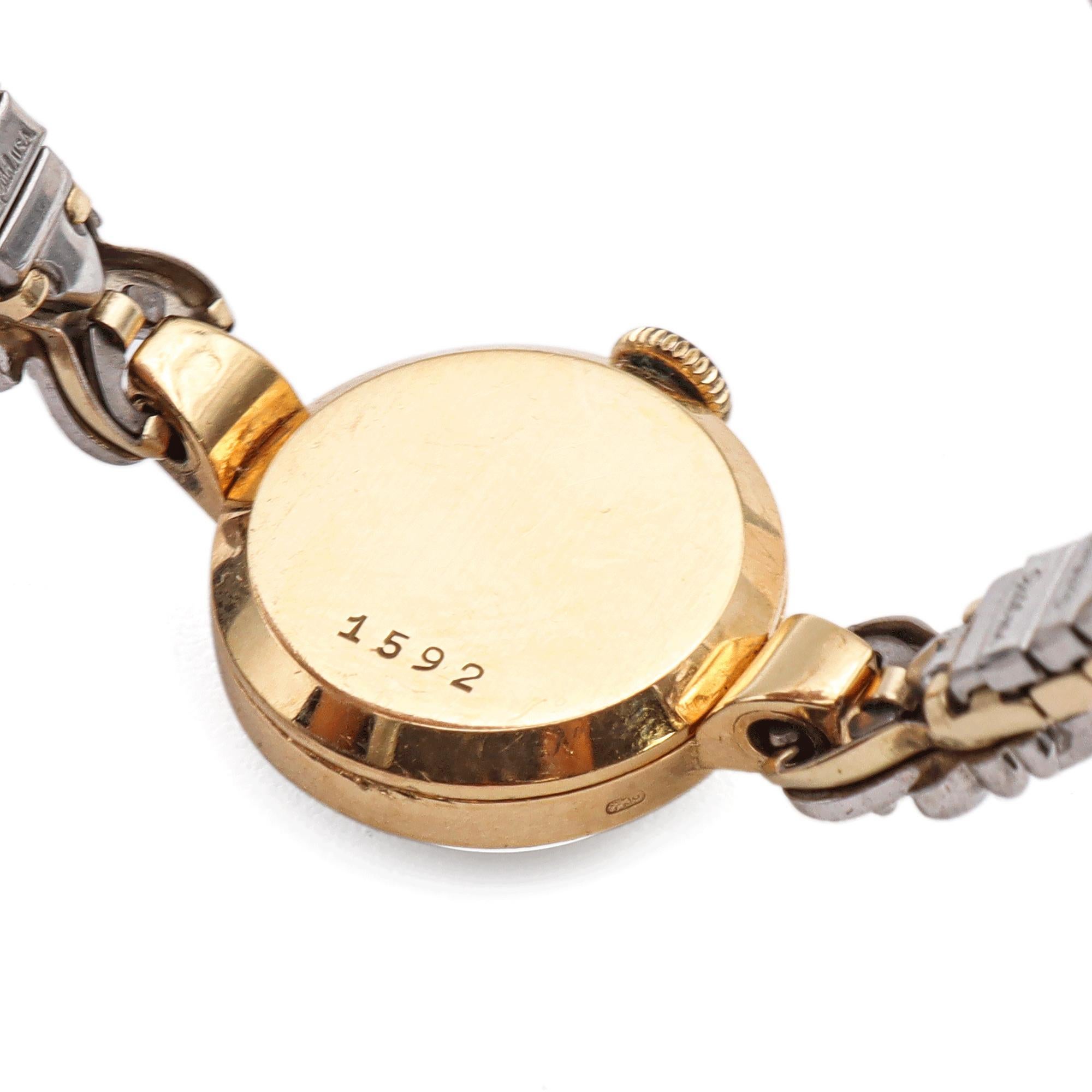 Vintage Tudor 18K Yellow Gold Diamond Women's Hand Wind Watch, 17mm 1