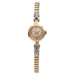 Vintage Tudor 18K Yellow Gold Diamond Women's Hand Wind Watch, 17mm
