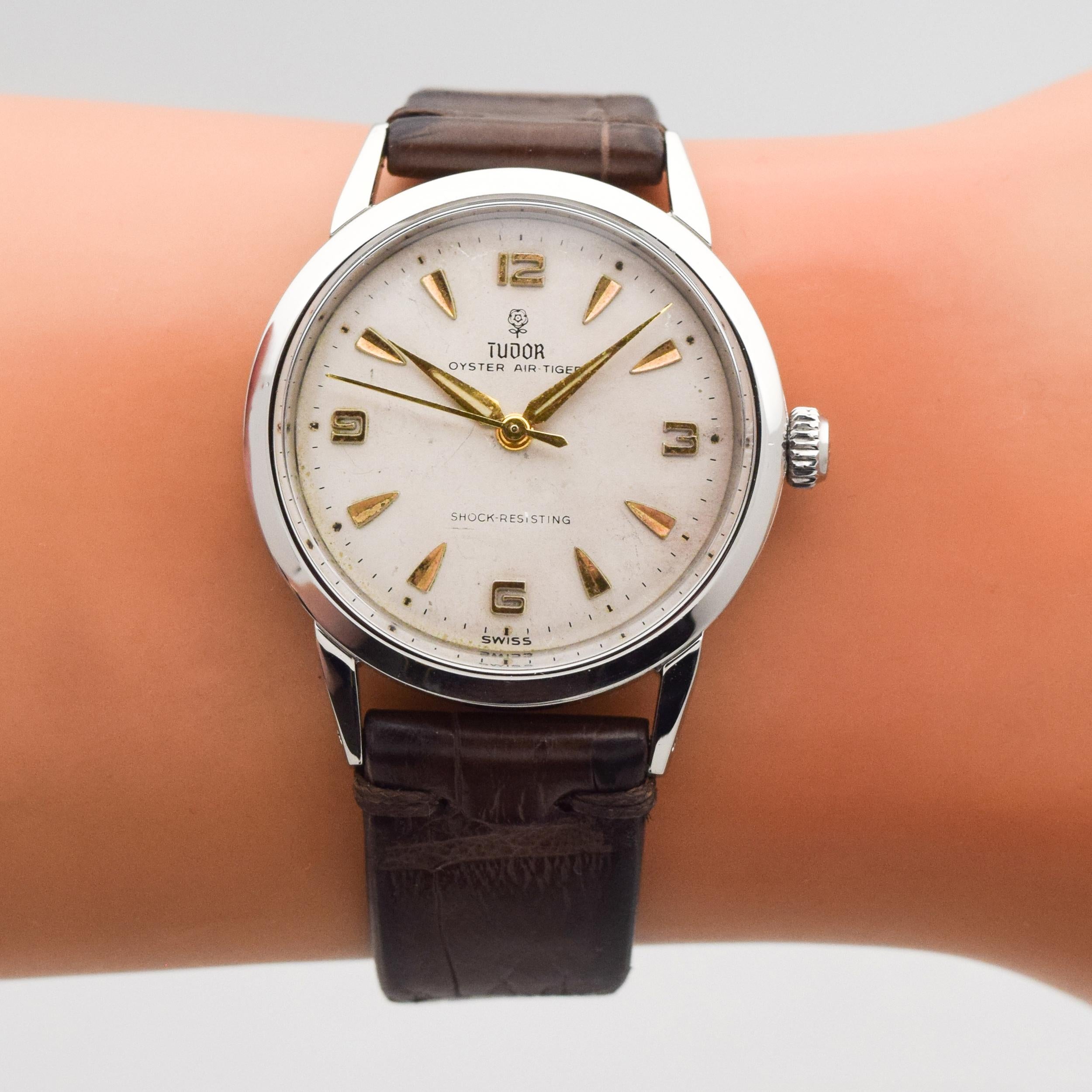 Vintage Tudor Oyster Air Tiger Stainless Steel Watch, 1965 1