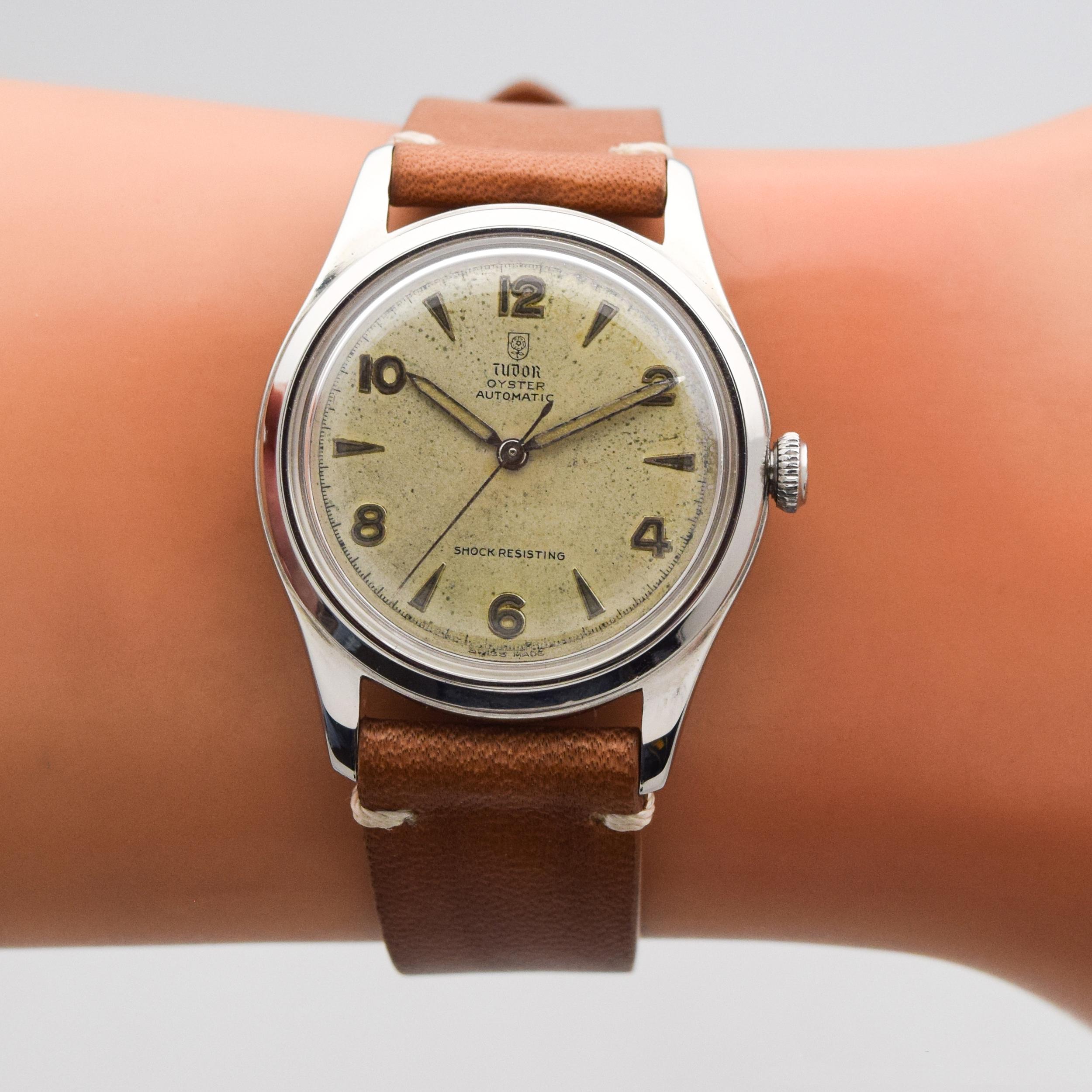 Vintage Tudor Oyster Stainless Steel Watch, 1950s For Sale 1