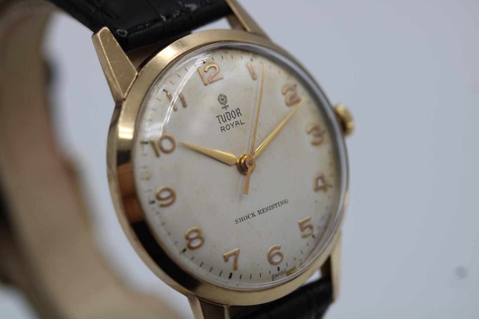 Vintage Tudor Royal - 1960er Jahre 9ct Gold Handaufzug Uhr im Angebot 4