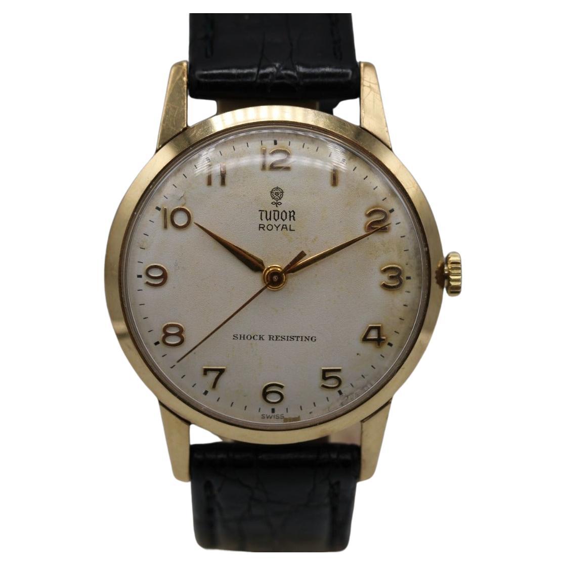 Vintage Tudor Royal - 1960er Jahre 9ct Gold Handaufzug Uhr im Angebot