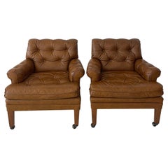 Poltrone vintage con rotelle, Set di 2