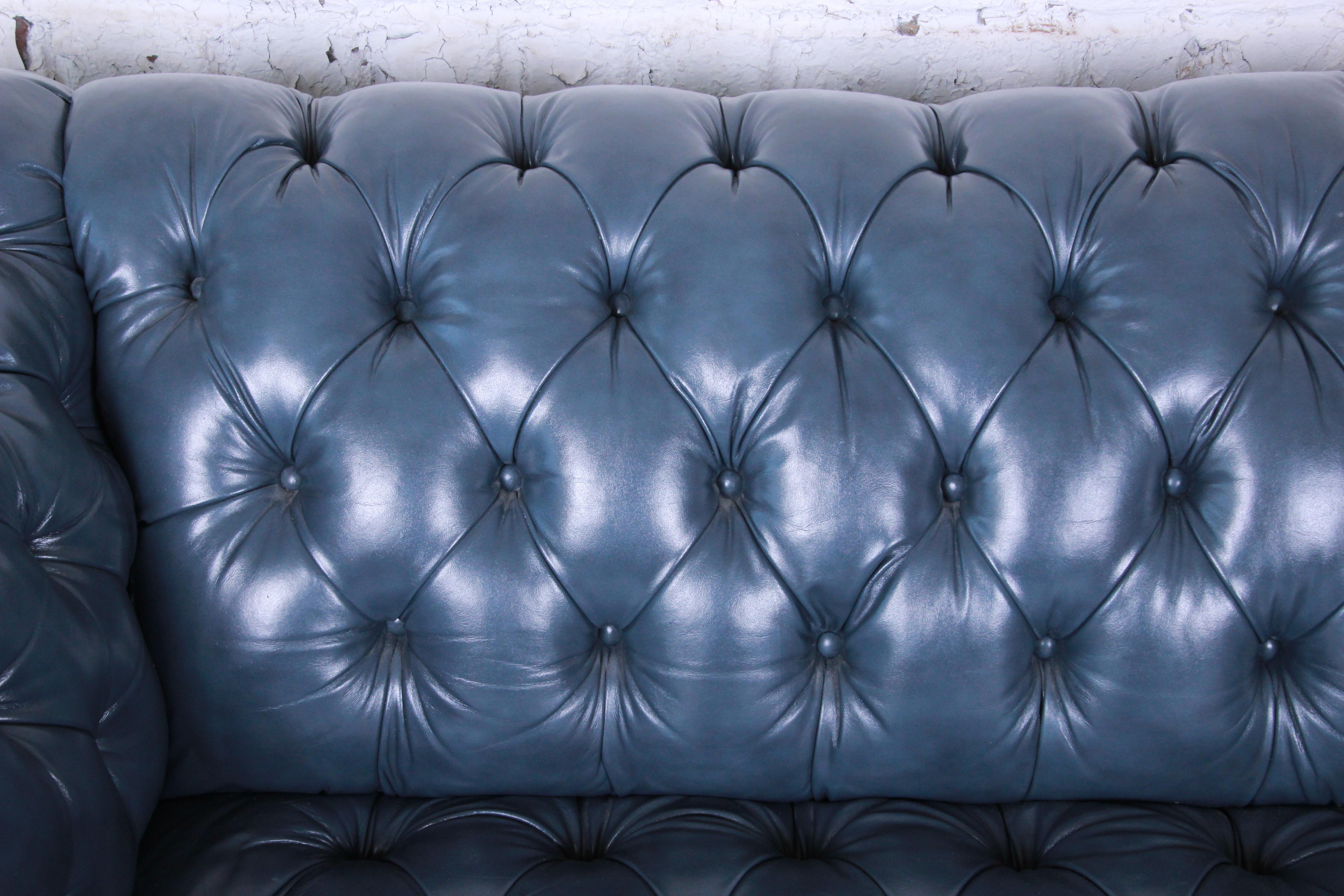 vintage blue chesterfield sofa