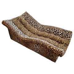 Vintage Tufted Leopard Chaise Lounge