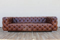 Vintage Tufted Distressed Leather Chesterfield Sofa by Restoration Hardware