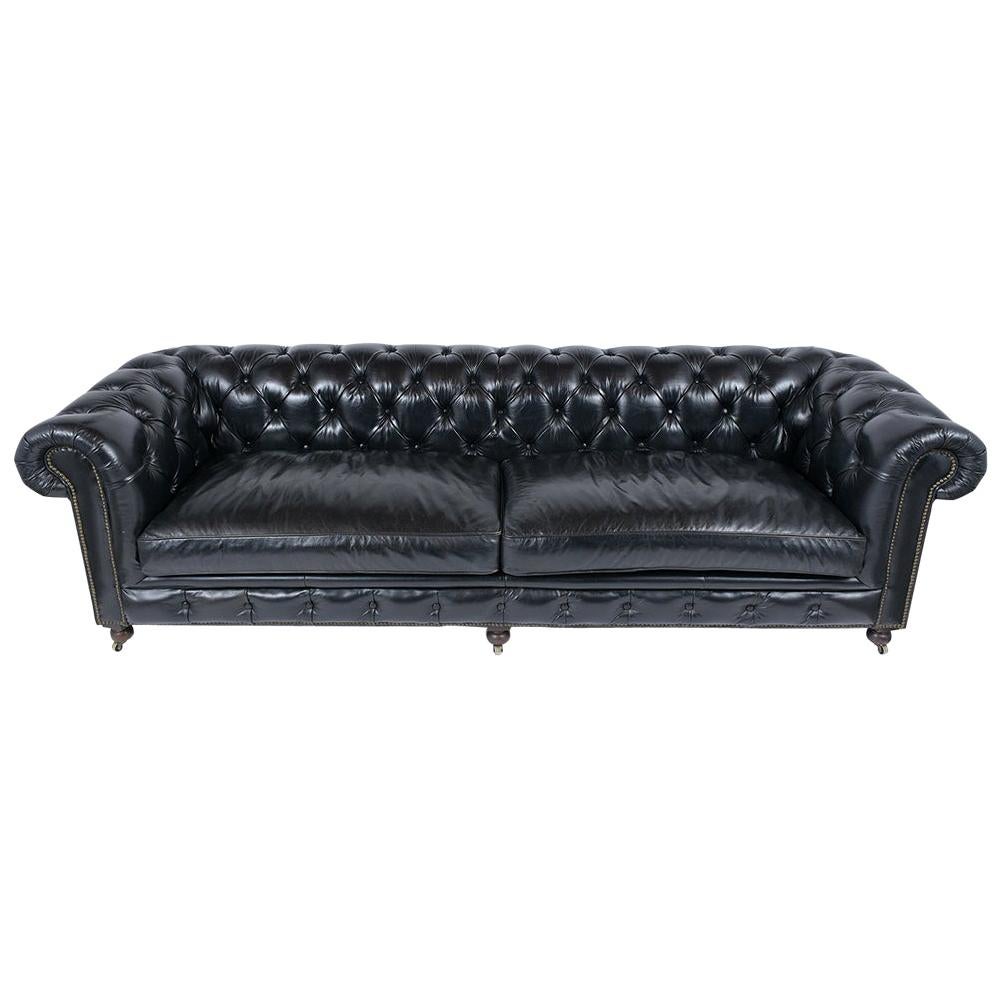 Tufted red leather sofa at 1stdibs