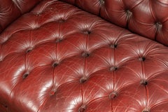 Vintage Tufted Leather Chesterfield Sofa in Burgundy