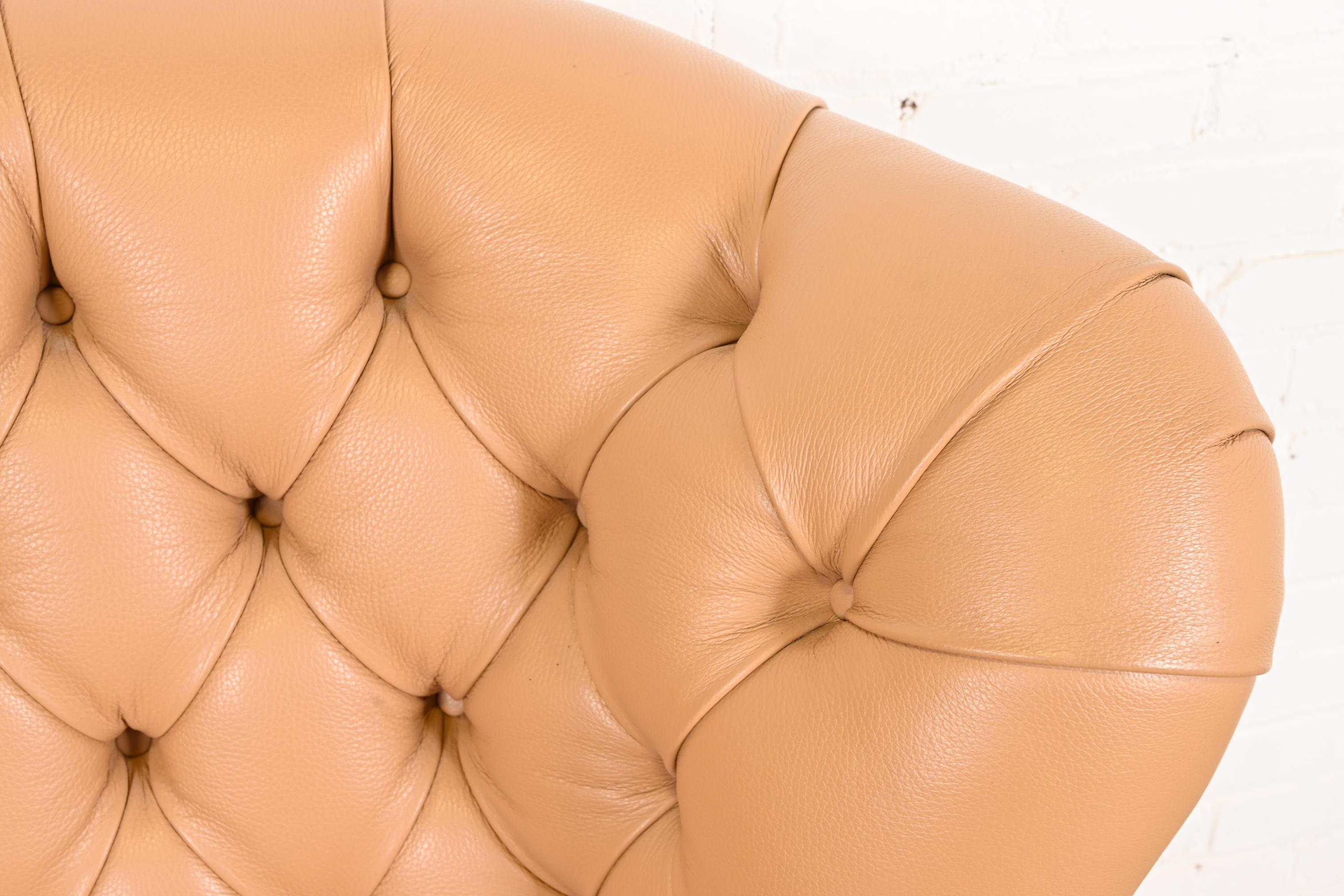 Vintage Tufted Leather Chesterfield Wingback Lounge Chair For Sale 5