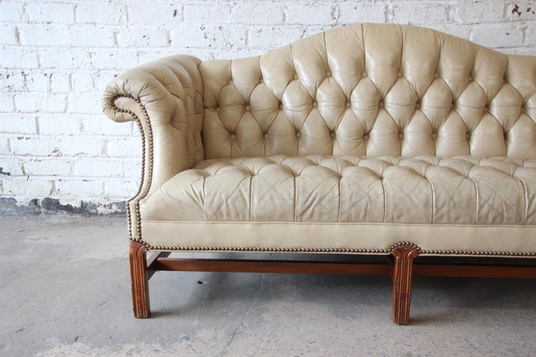 Vintage Tufted Tan Leather Chesterfield Sofa at 1stDibs vintage