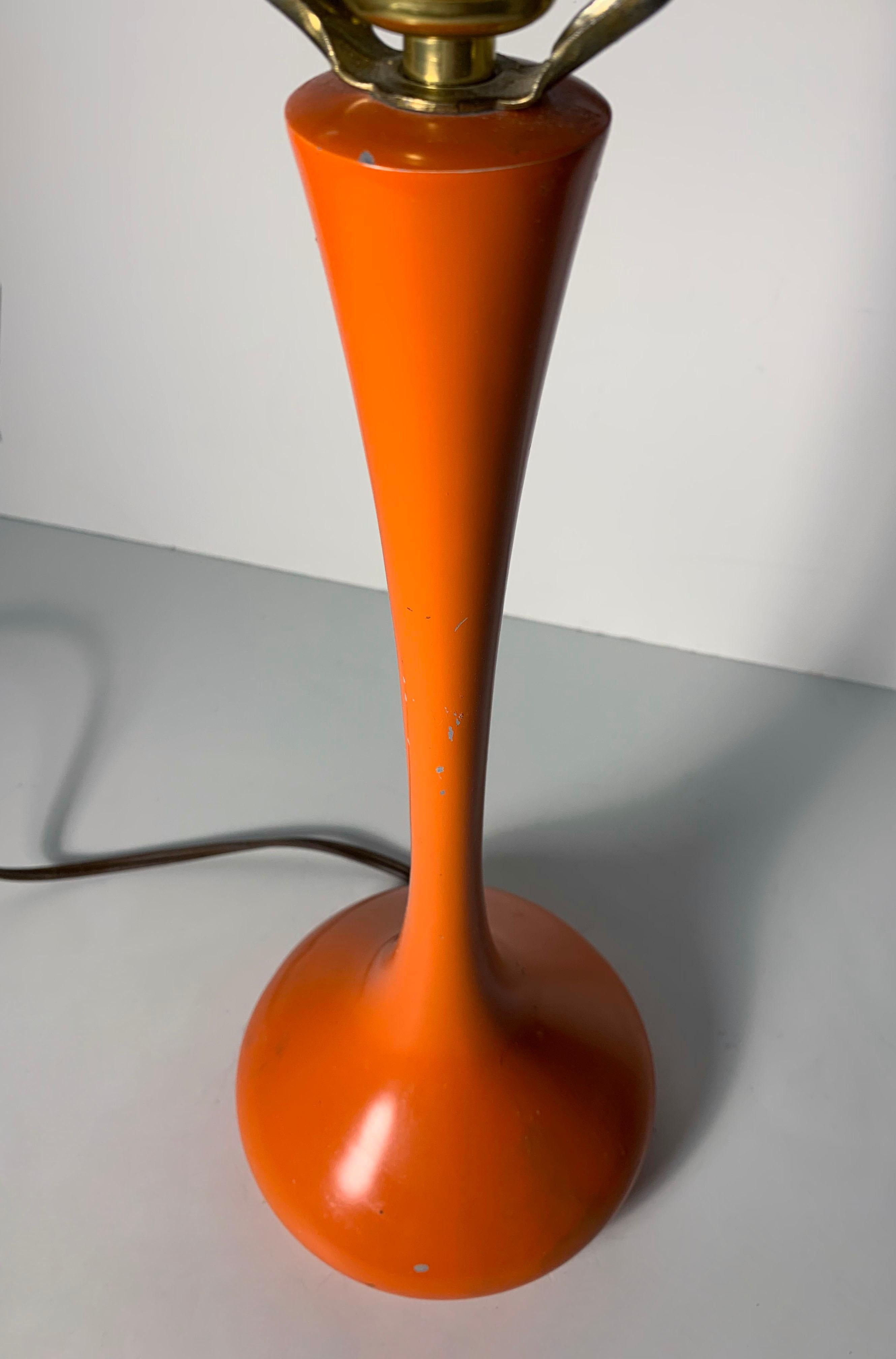 Mid-Century Modern Lampe tulipe vintage de Laurel en orange en vente