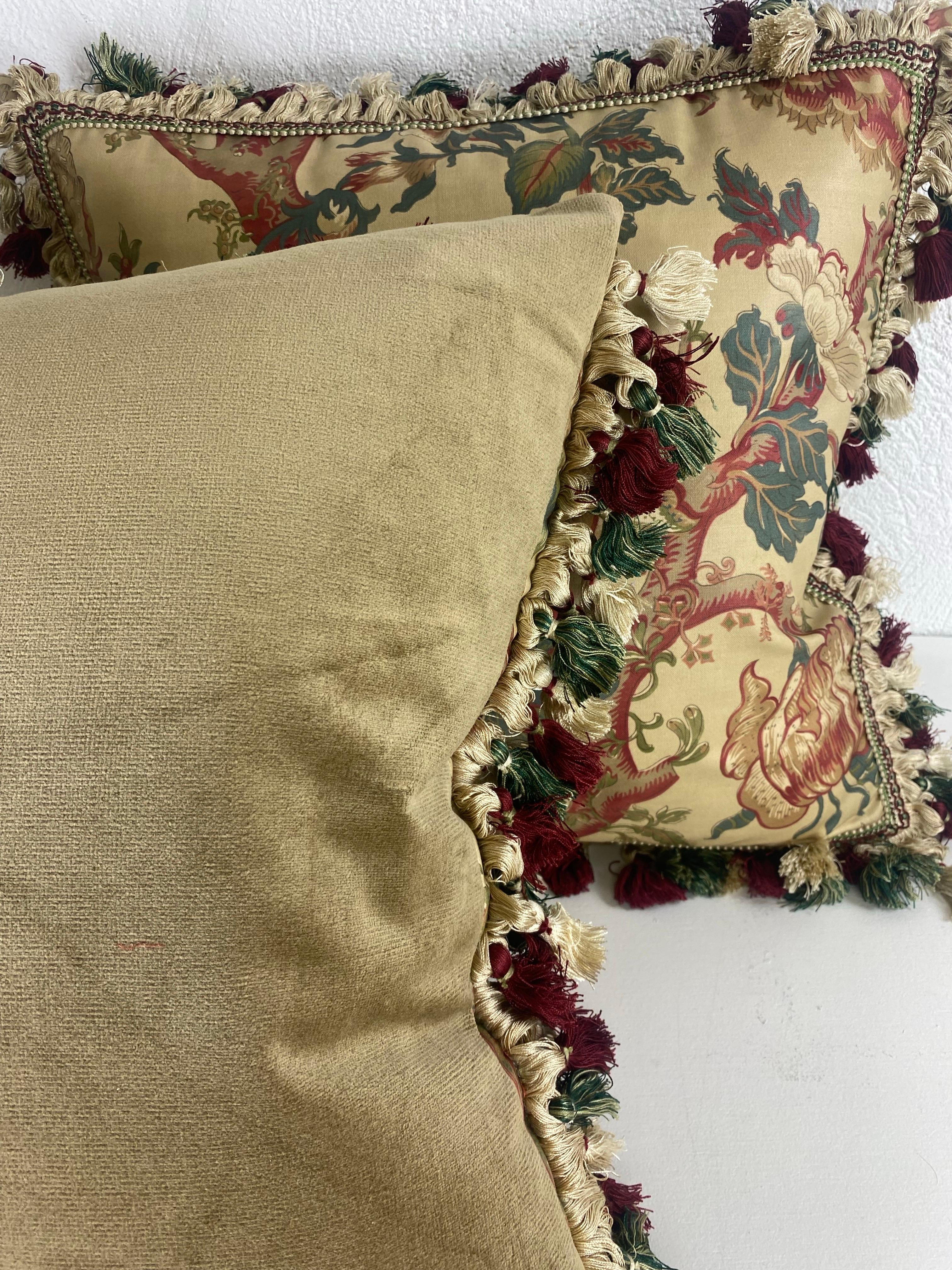 Vintage Tully and marr almohadas clásicas inglesas de algodón estampado/un par Inglés en venta
