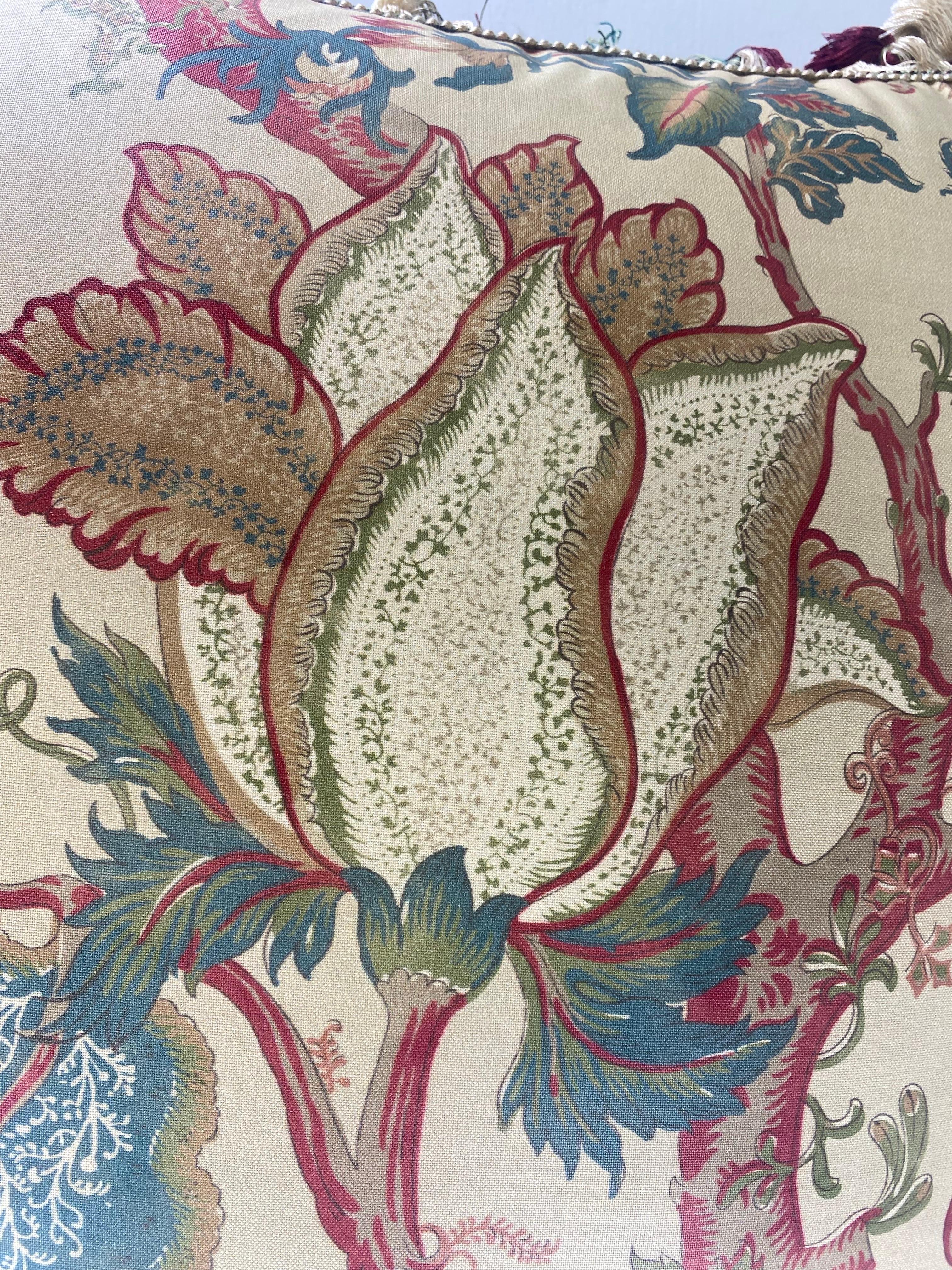 Vintage Tully and marr almohadas clásicas inglesas de algodón estampado/un par Siglo XXI y contemporáneo en venta