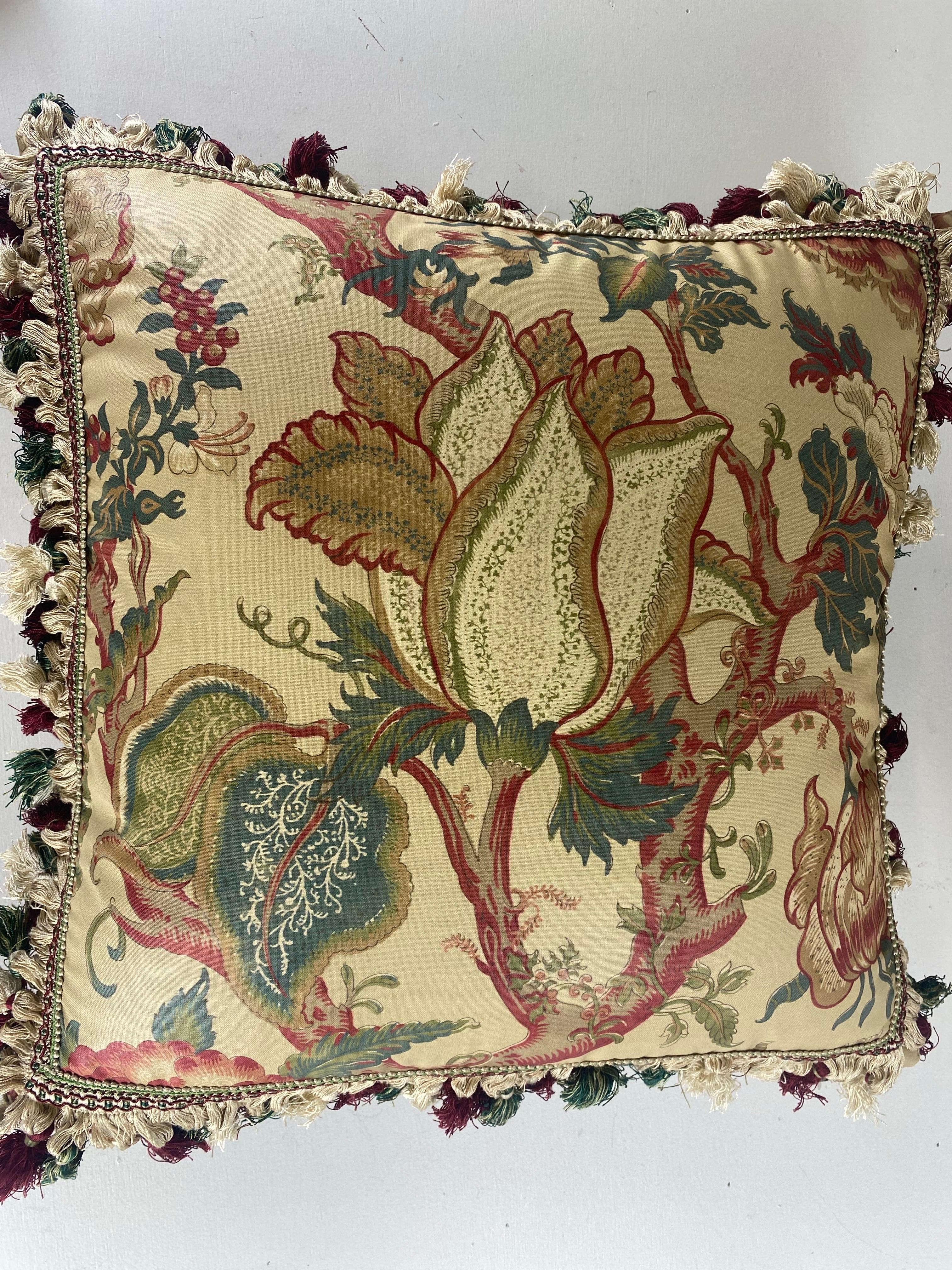 Vintage Tully and marr almohadas clásicas inglesas de algodón estampado/un par Algodón en venta