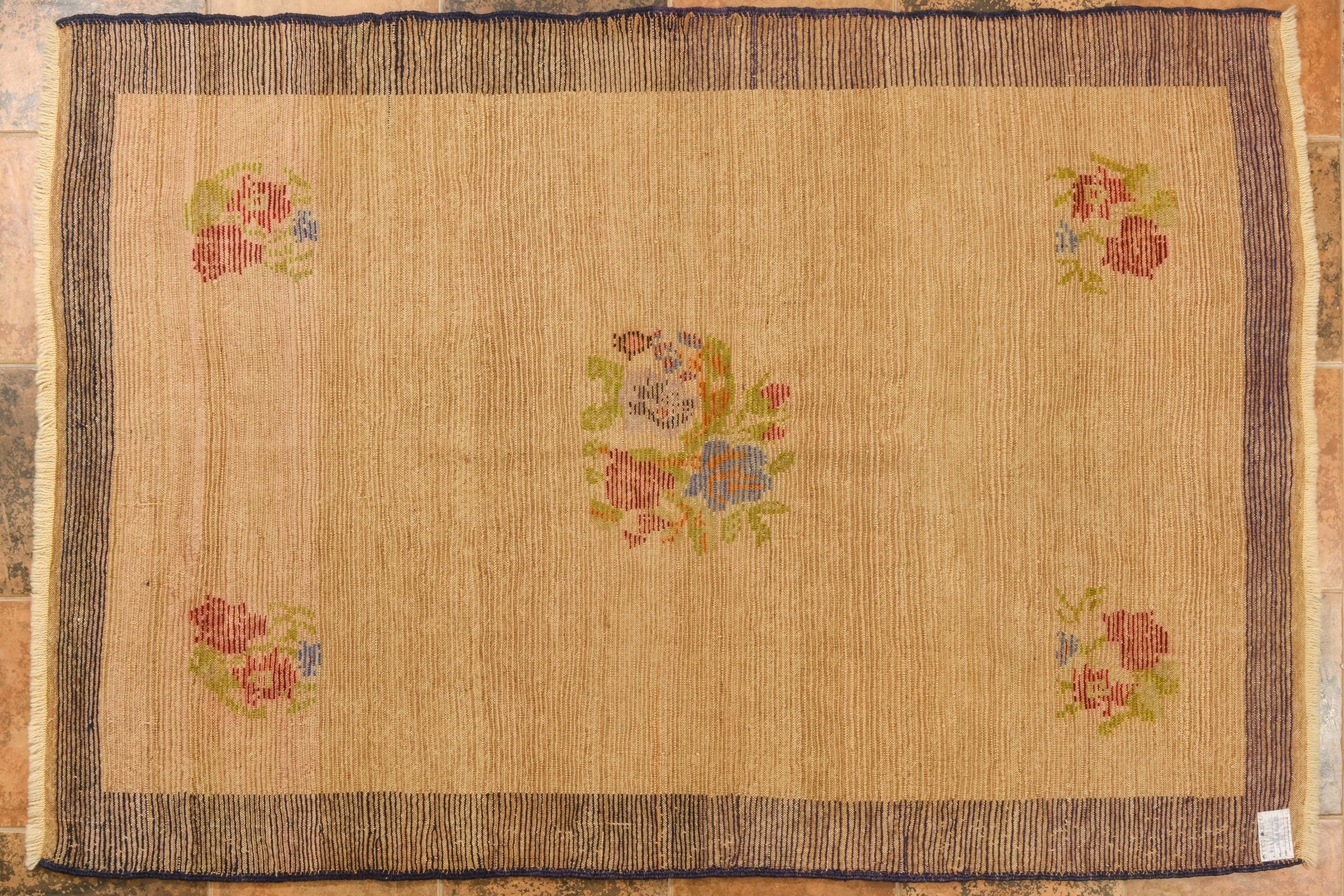 Bessarabian Vintage TULU Carpet with Bunches of Flowers