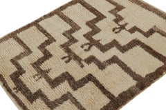 Vintage Tulu Rug in Beige, with Brown Geometric Patterns, from Rug & Kilim