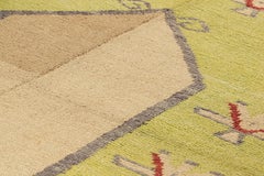 Vintage Tulu Rug in Chartreuse with Geometric Patterns, from Rug & Kilim