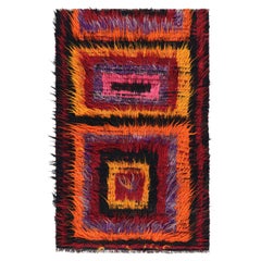Tapis Tulu vintage à motifs géométriques colorés, de Rug & Kilim