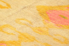 Vintage Tulu Rug with Pink and Gold Geometric Medallions, from Rug & Kilim