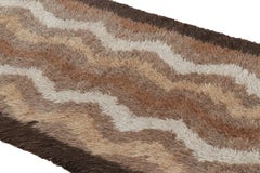Vintage Tulu Runner in Beige-Brown with Chevron Patterns from Rug & Kilim