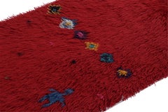 Vintage Tulu Runner in Deep Red with Human Figurals and Patterns - Rug & Kilim