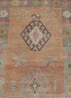 Antique 1940s Turkish Tulu Runner with Medallion Design, 2'11" x 12'8"