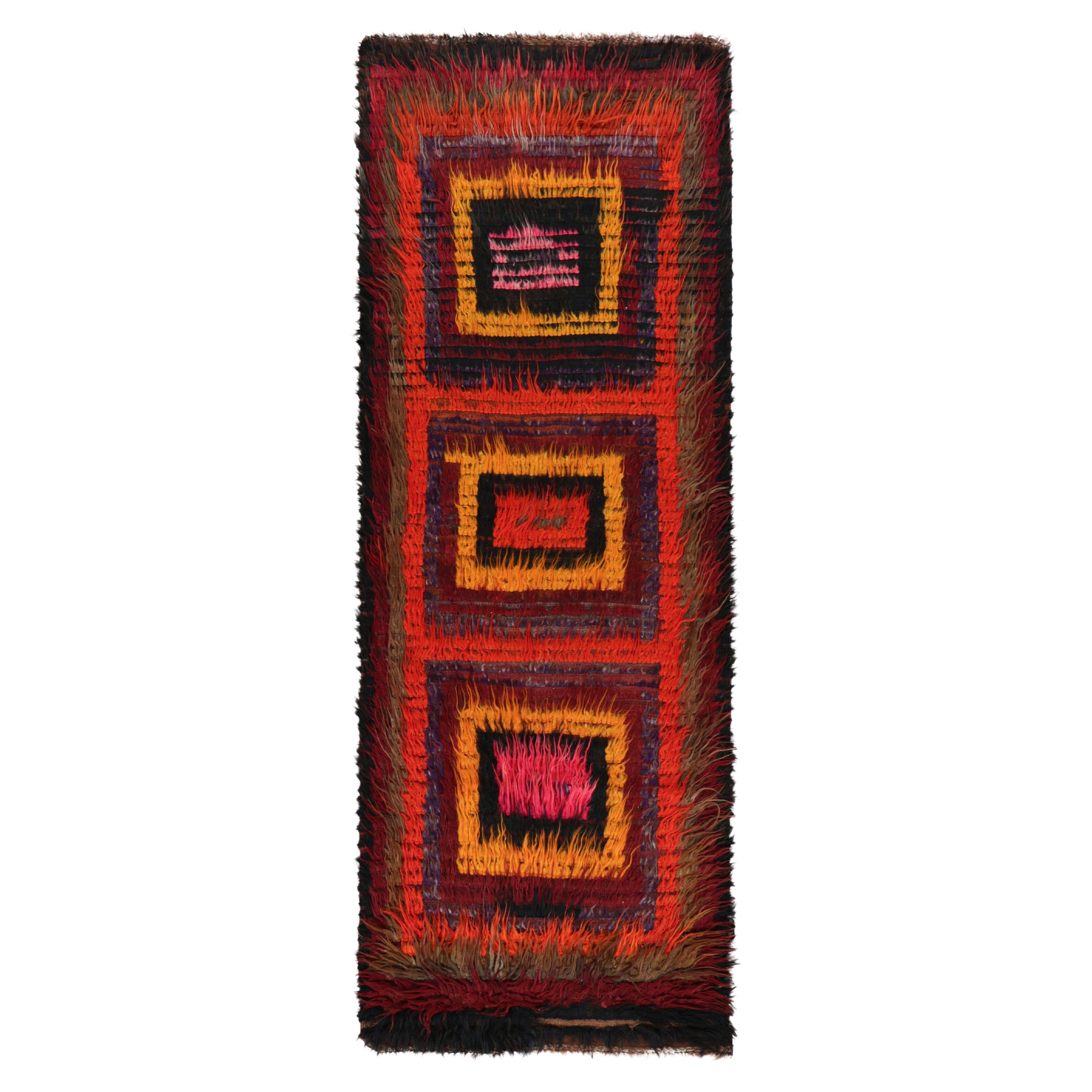 Vintage Tulu Runner Rug with Colorful Geometric Patterns, from Rug & Kilim