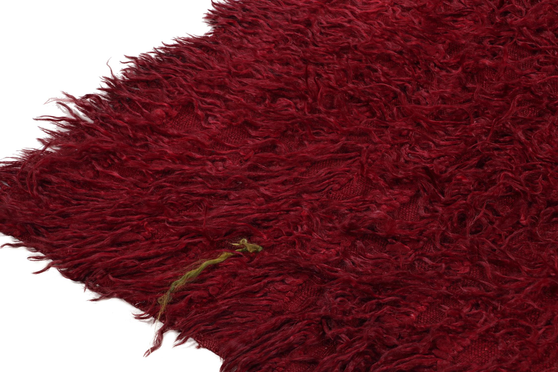 Vintage Tulu Shag Teppich mit burgunderrotem Flor von Rug & Kilim (Handgeknüpft) im Angebot