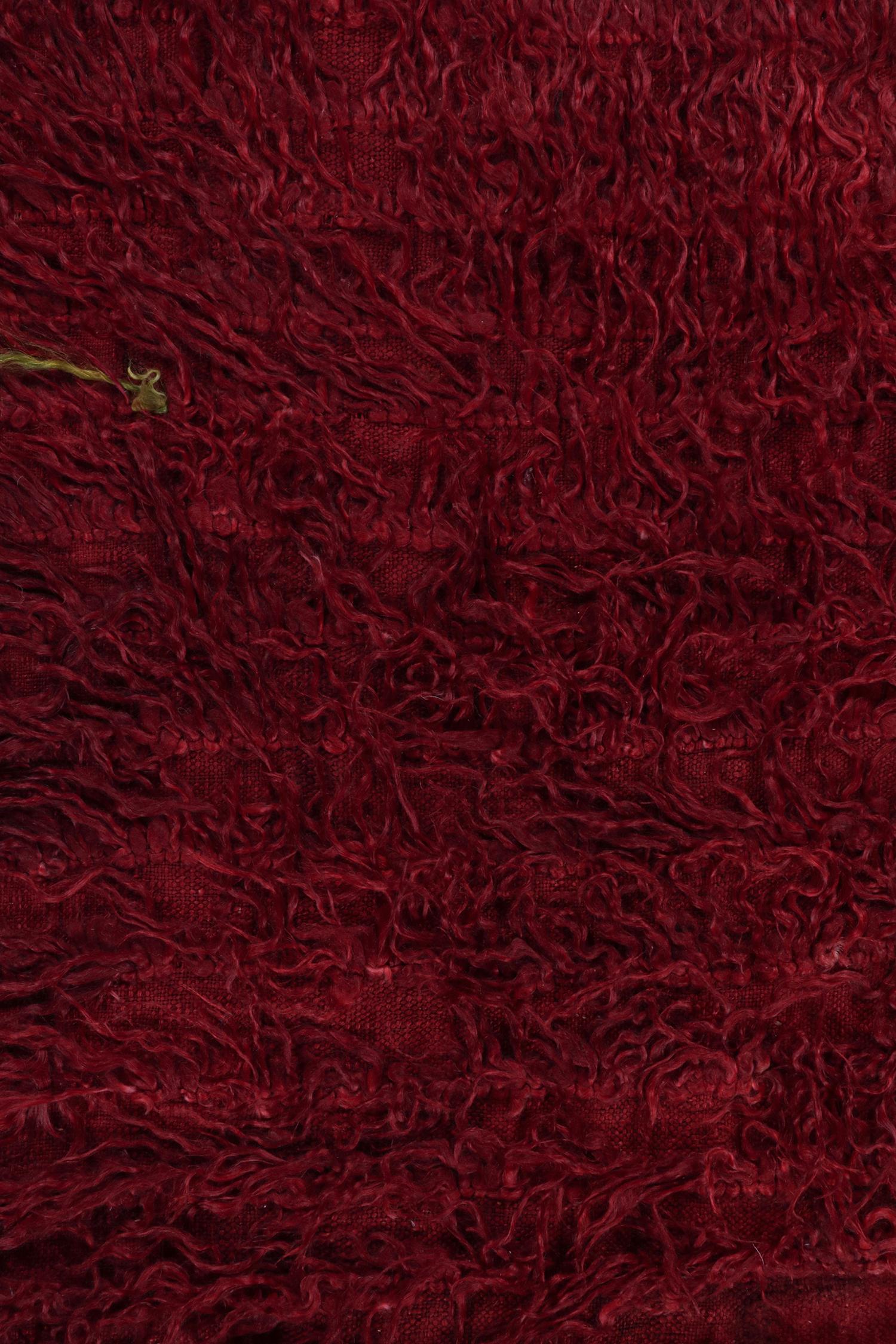 Vintage Tulu Shag Teppich mit burgunderrotem Flor von Rug & Kilim im Zustand „Gut“ im Angebot in Long Island City, NY