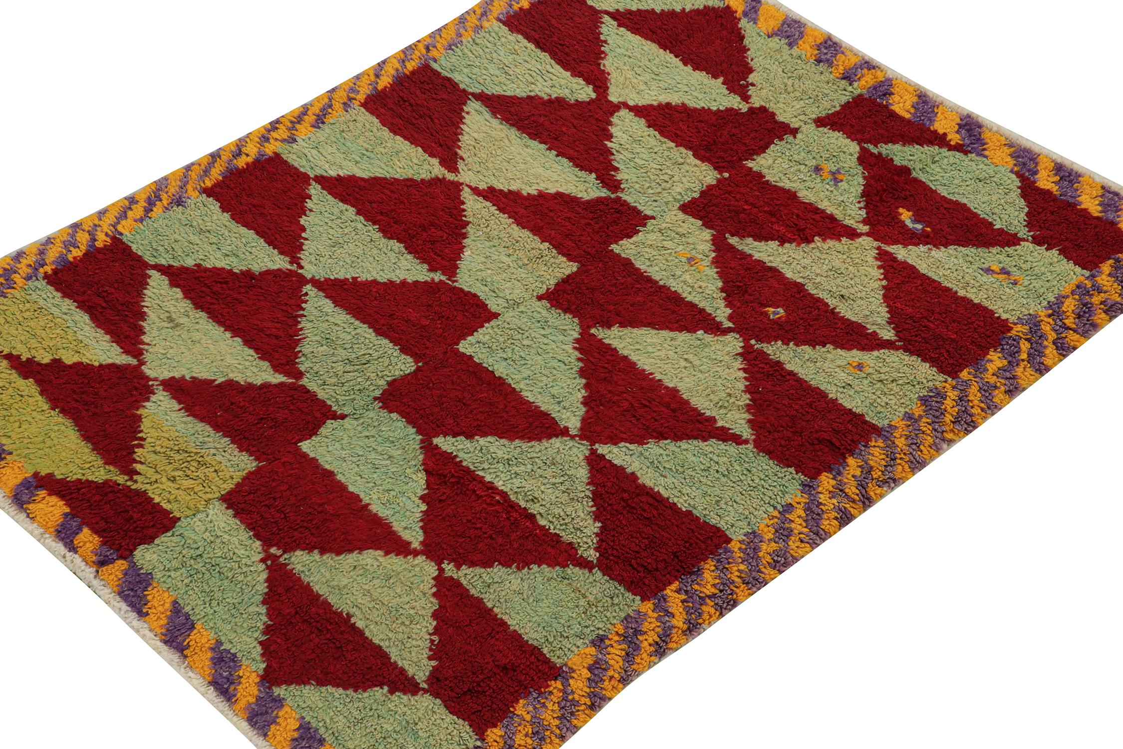 This vintage 4x5 Tulu rug is from the latest entries in Rug & Kilim’s mid-century tribal curations. Hand-knotted in wool from Turkey circa 1950-1960.

Further On the Design:

This tribal provenance is one of the most livable, and collectible
