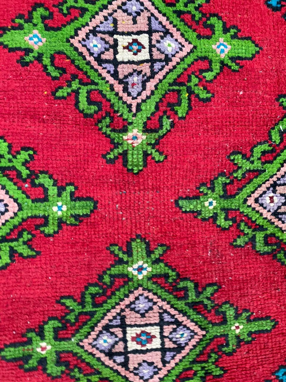 Wool Vintage Tunisian Kairouan Rug For Sale