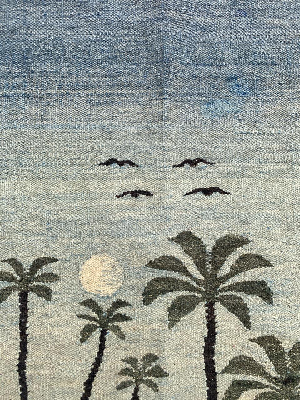 Tissé à la main Bobyrug's nice Vintage Tunisian Native Tapestry en vente