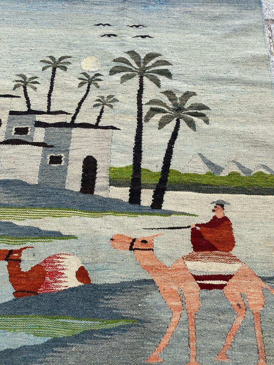 Bobyrug's nice Vintage Tunisian Native Tapestry Bon état - En vente à Saint Ouen, FR