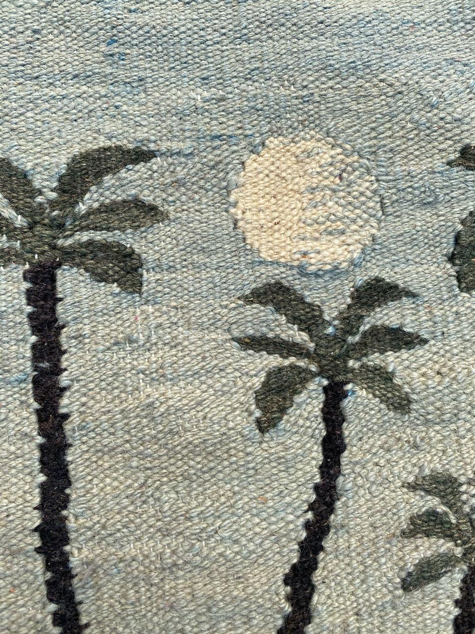 Bobyrug's schöne Vintage Tunisian Native Wandteppich (Wolle) im Angebot