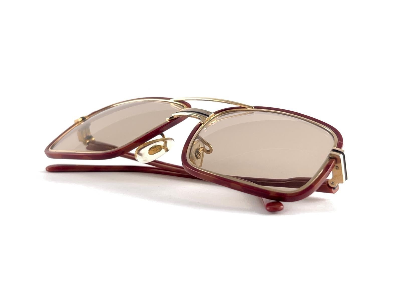 Vintage Tura Mod 575 Tan Licht braun Gläser Sonnenbrille 70'S Made in Japan im Angebot 8