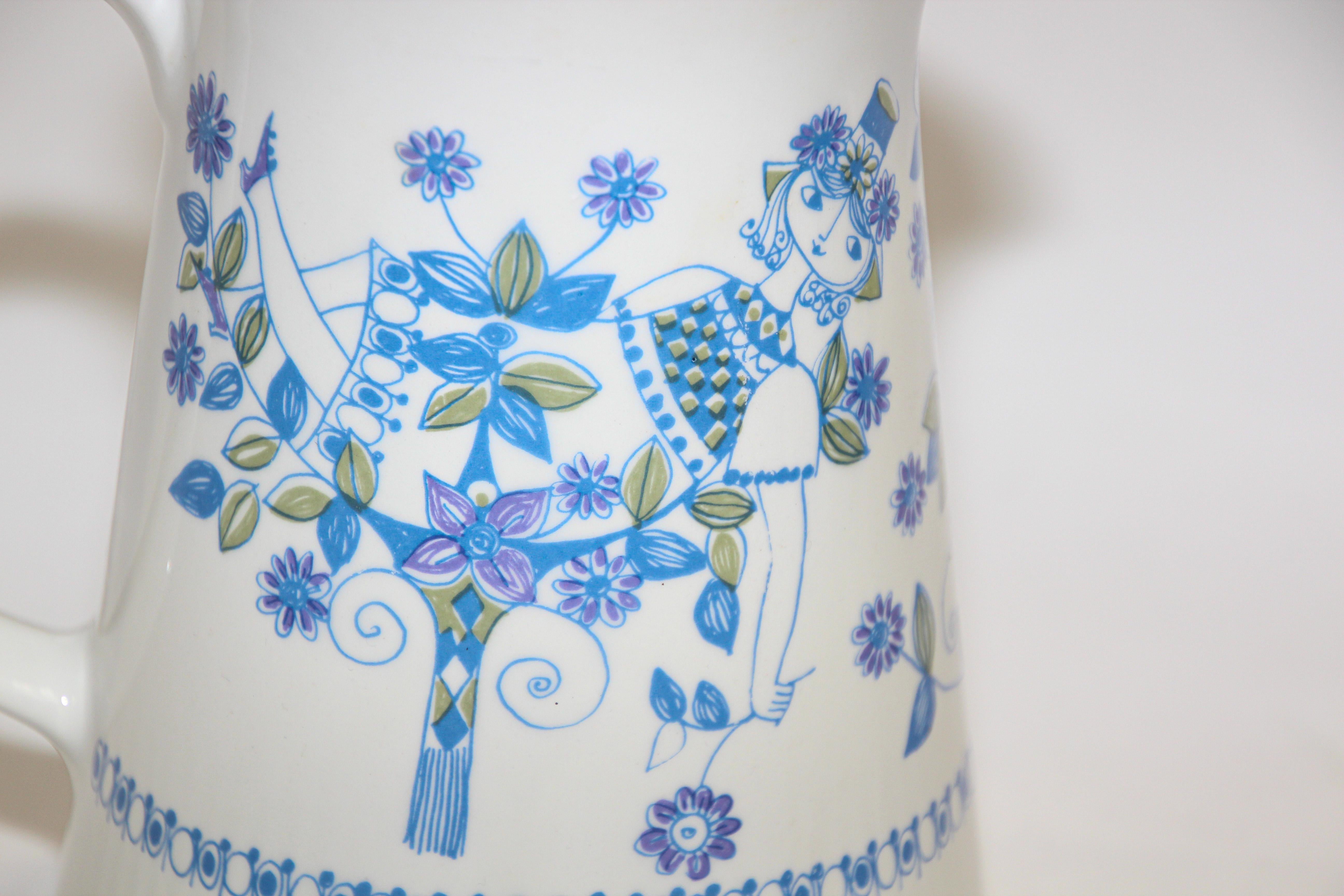 Hand-Painted Vintage Turi-Design Lotte Pitcher, Made in Norway