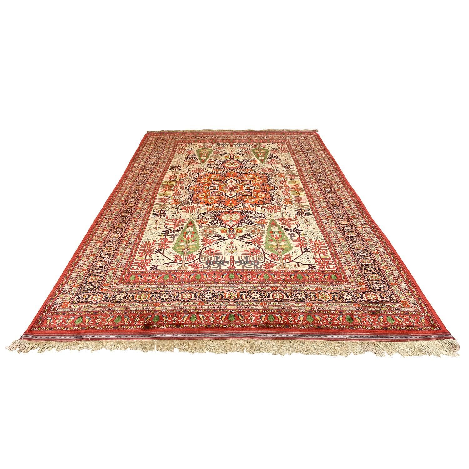 Persiano Tappeto Vintage By in pura seta - Dimensioni: 10'9x6'8 in vendita