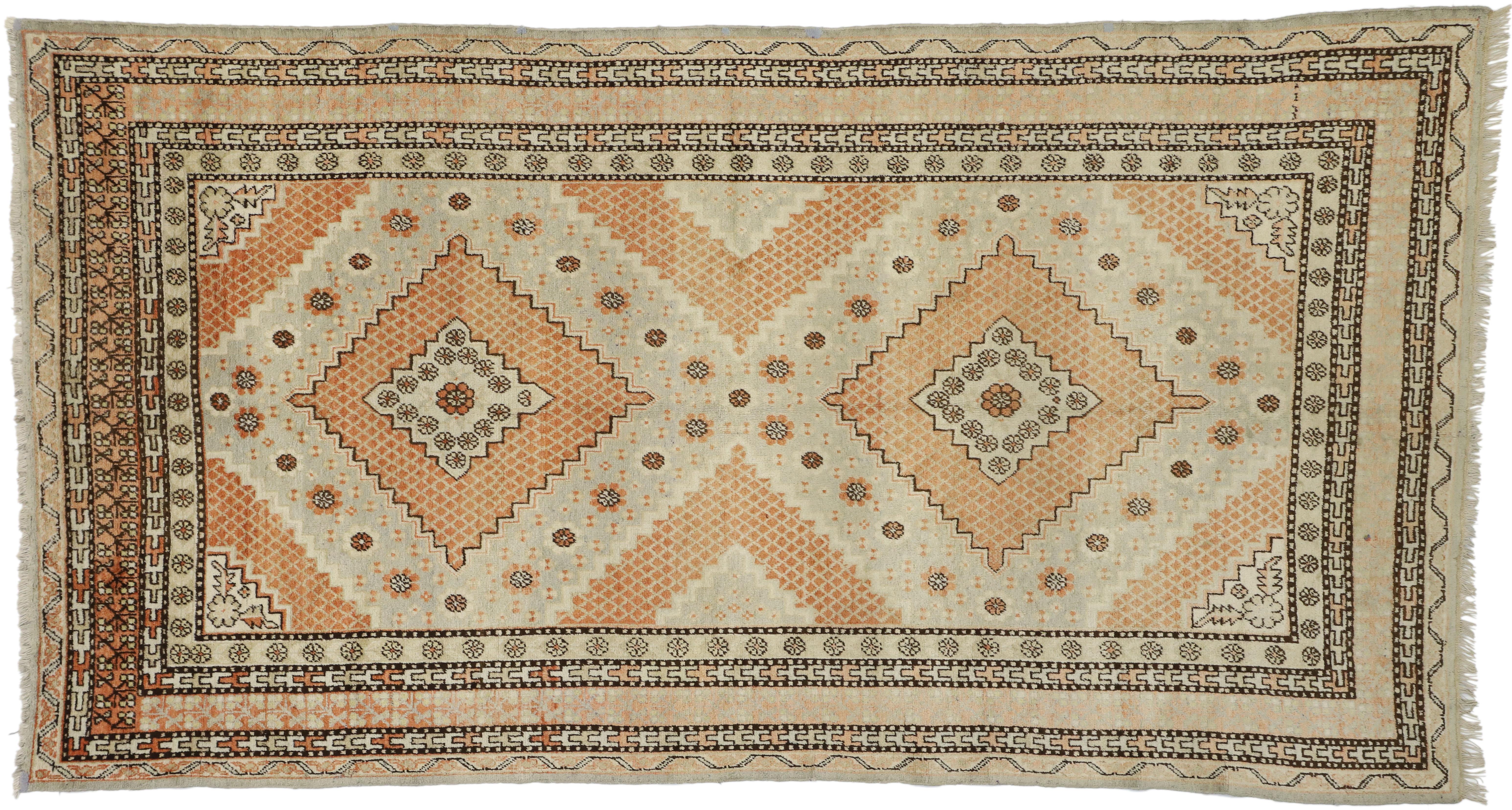 Vintage Turkestan Khotan Rug Mediterranean Arts & Crafts Style For Sale 2