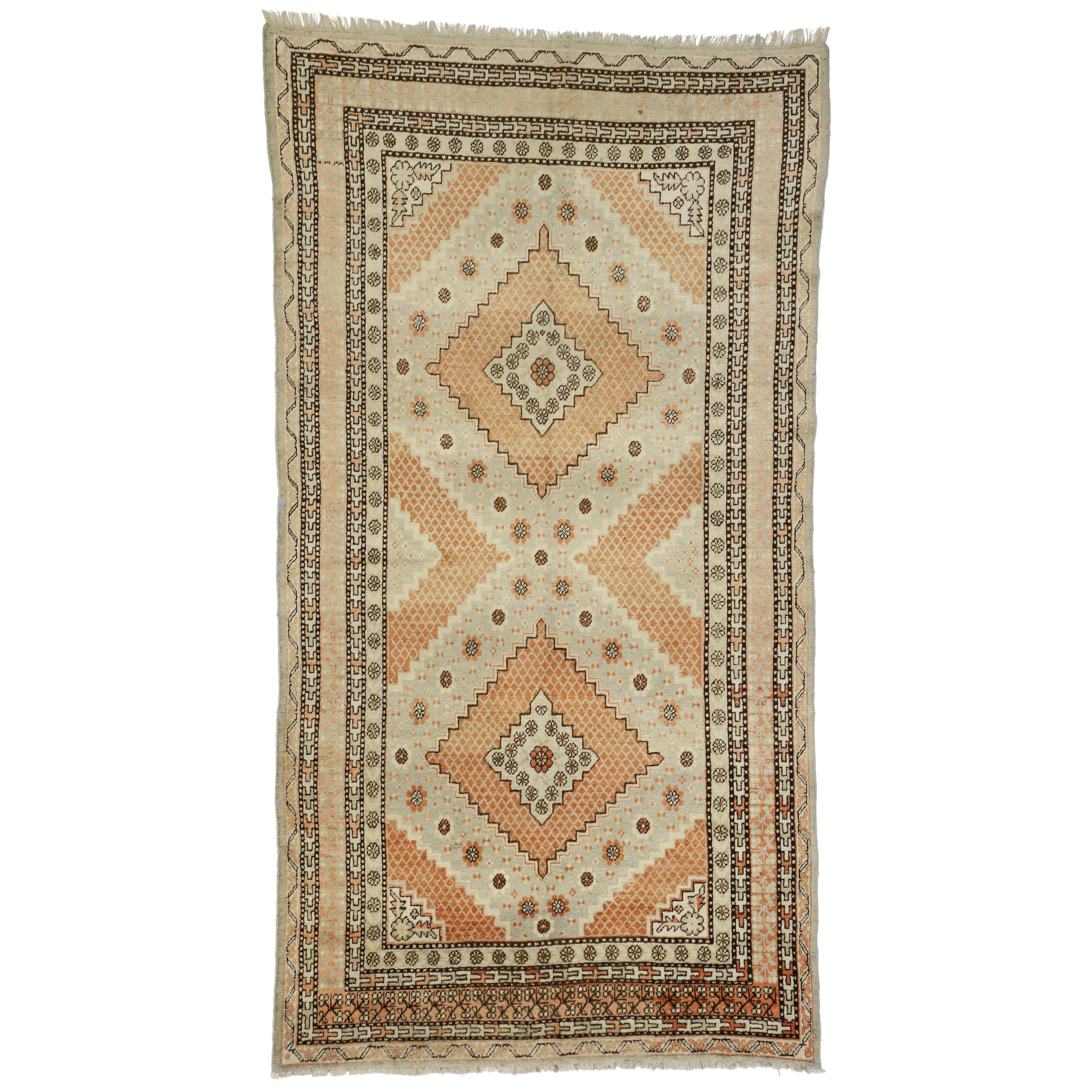 Vintage Turkestan Khotan Rug Mediterranean Arts & Crafts Style For Sale