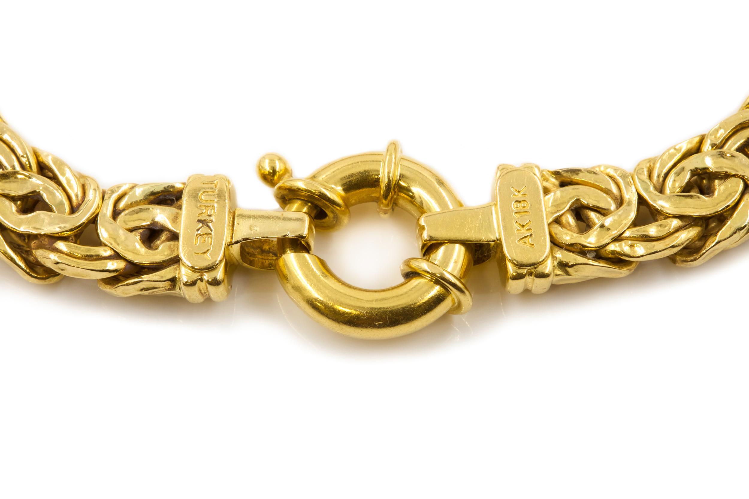 Vintage Turkish 18k Gold Byzantine Link Bracelet 2