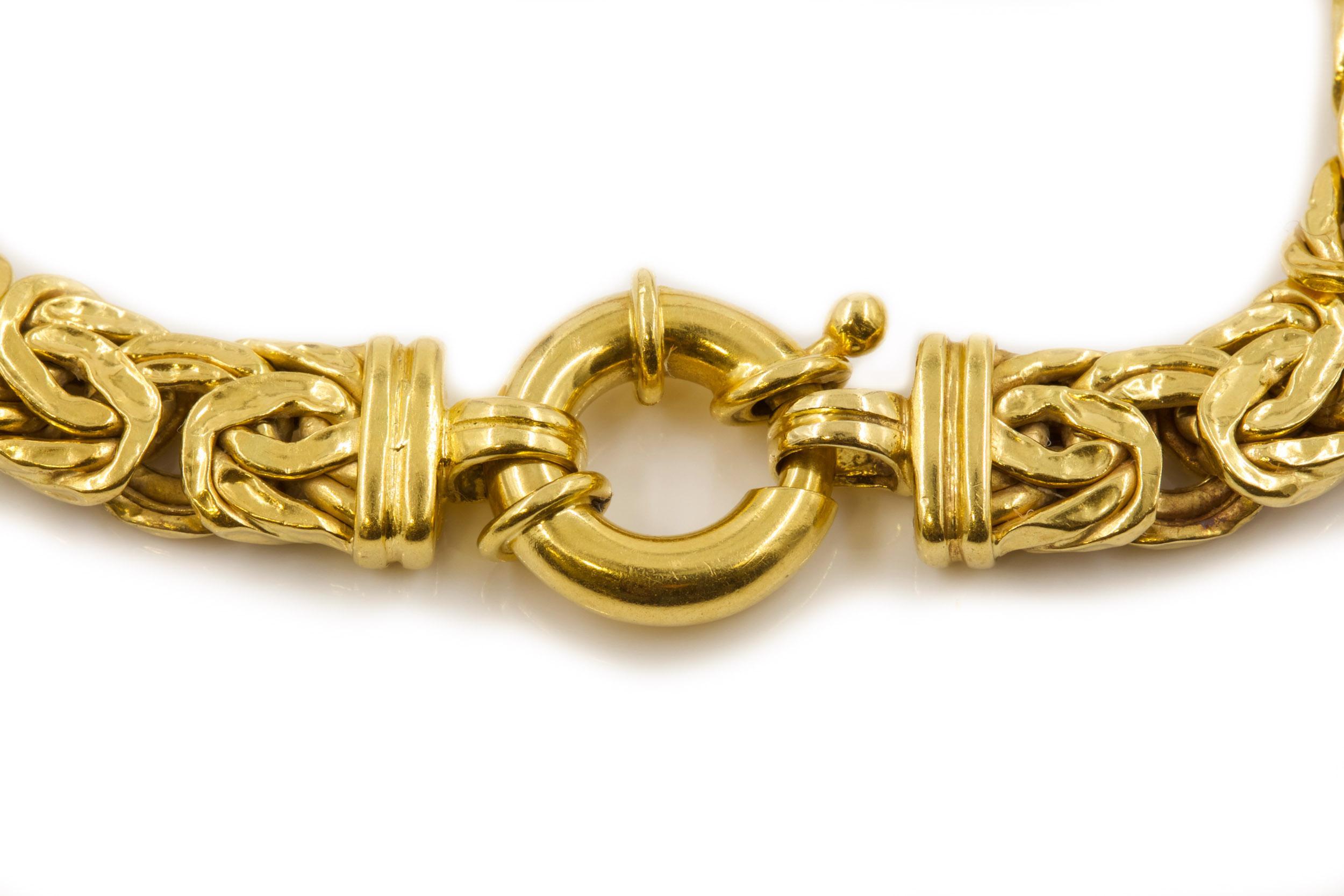 Vintage Turkish 18k Gold Byzantine Link Bracelet In Good Condition In Shippensburg, PA