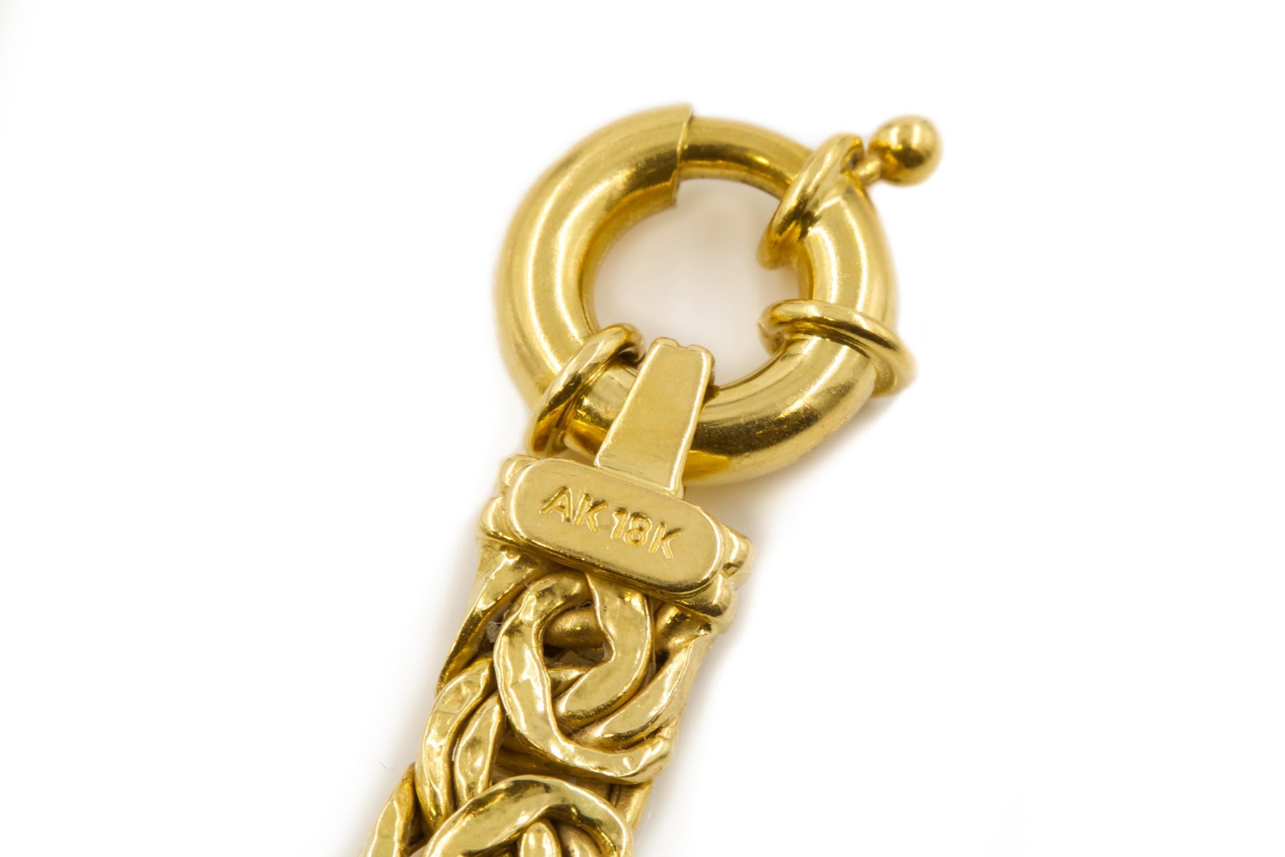 20th Century Vintage Turkish 18k Gold Byzantine Link Bracelet