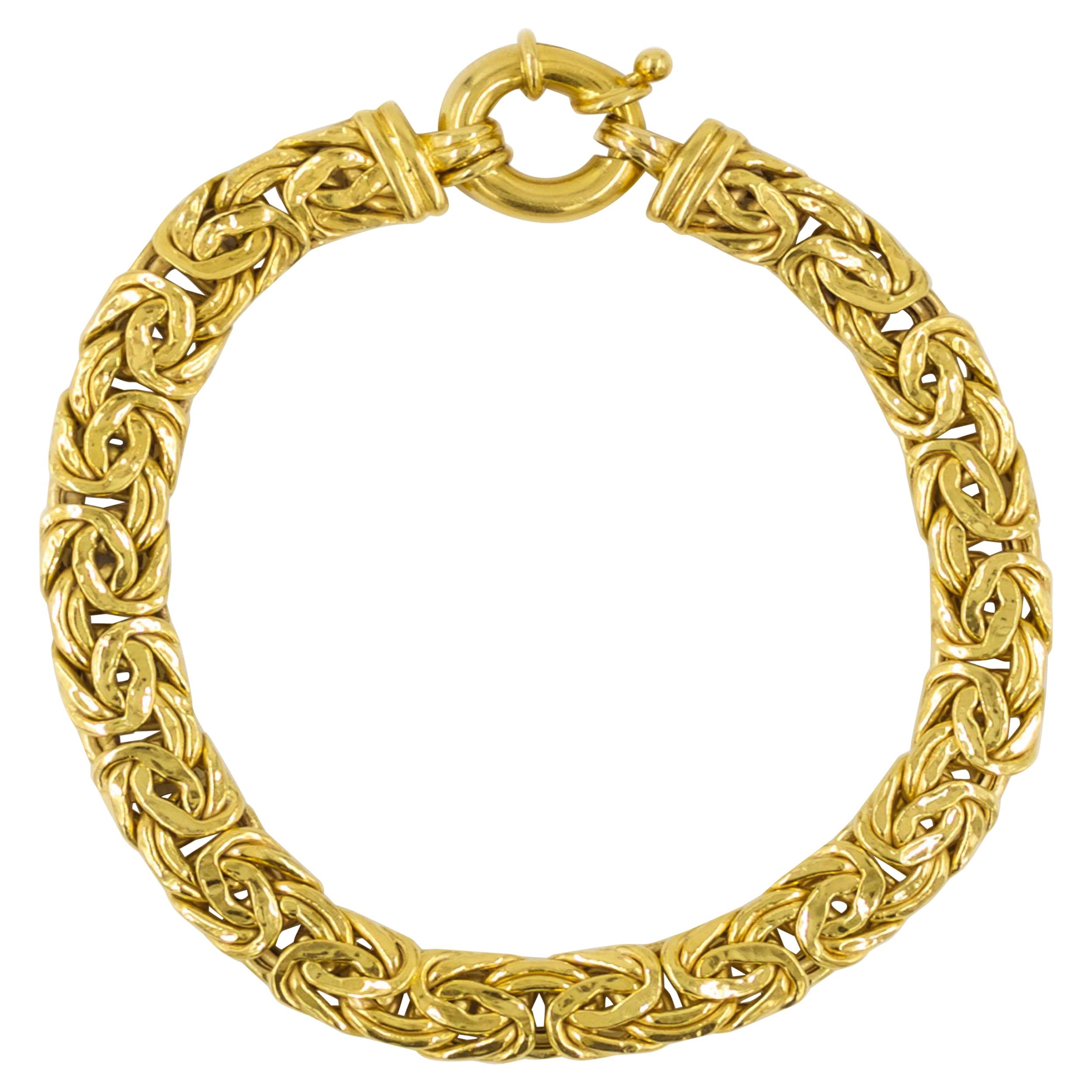 Vintage Turkish 18k Gold Byzantine Link Bracelet