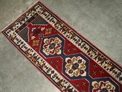 Vintage Turkish Geometric Aztek Kilim Runner Hallway Rug Carpet