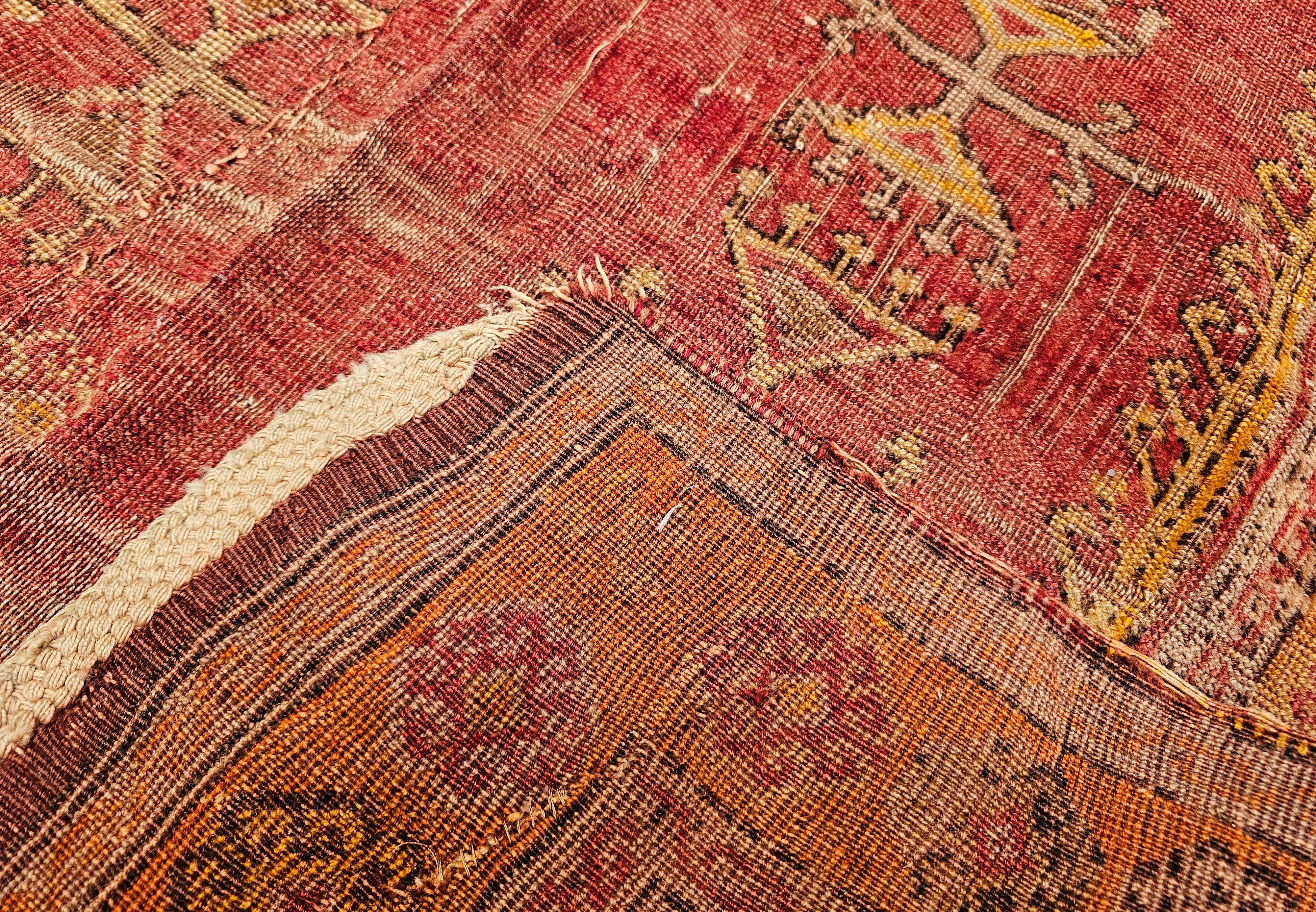 Vintage türkischen anatolischen Bereich Teppich im Gebet Muster in Rot, Gelb, Terrakotta im Angebot 5