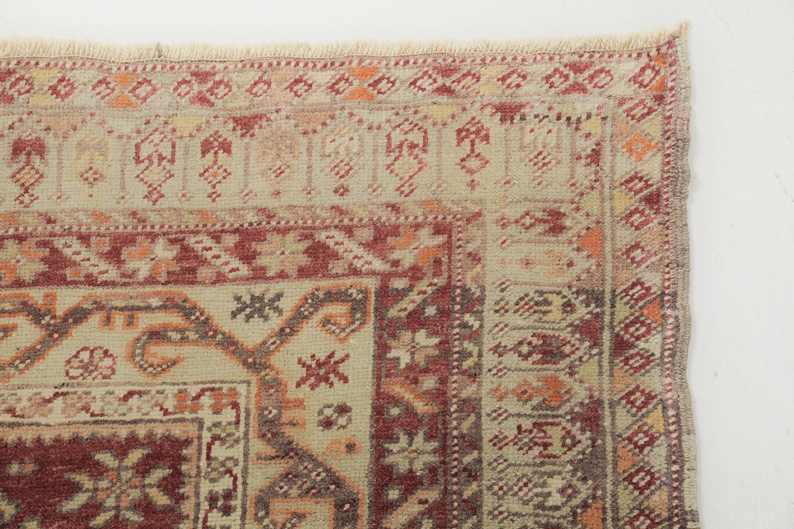 Vintage Turkish Anatolian Brunguz by Mehraban Rugs In Good Condition For Sale In WEST HOLLYWOOD, CA