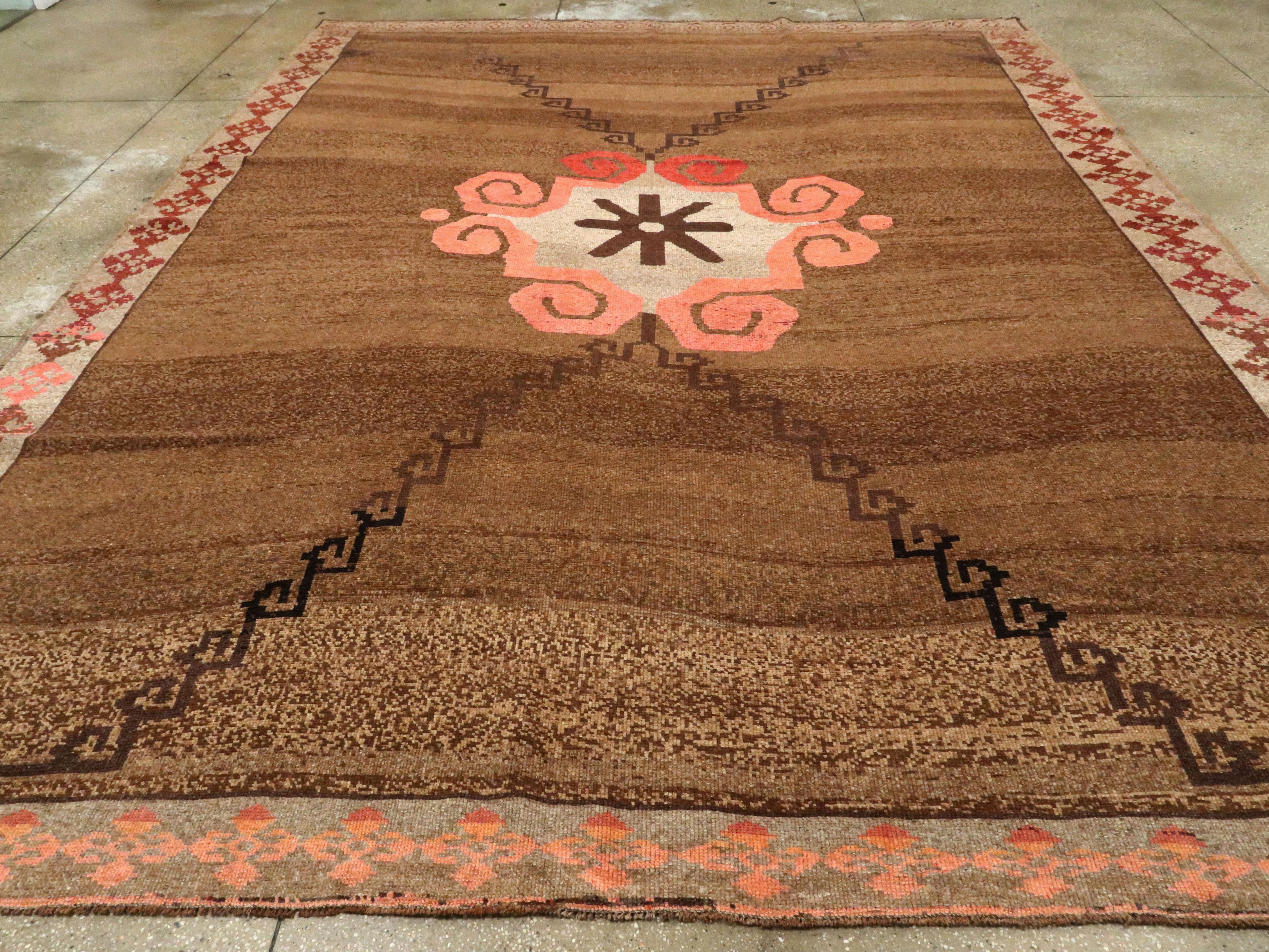 Hand-Knotted Vintage Turkish Anatolian Carpet For Sale